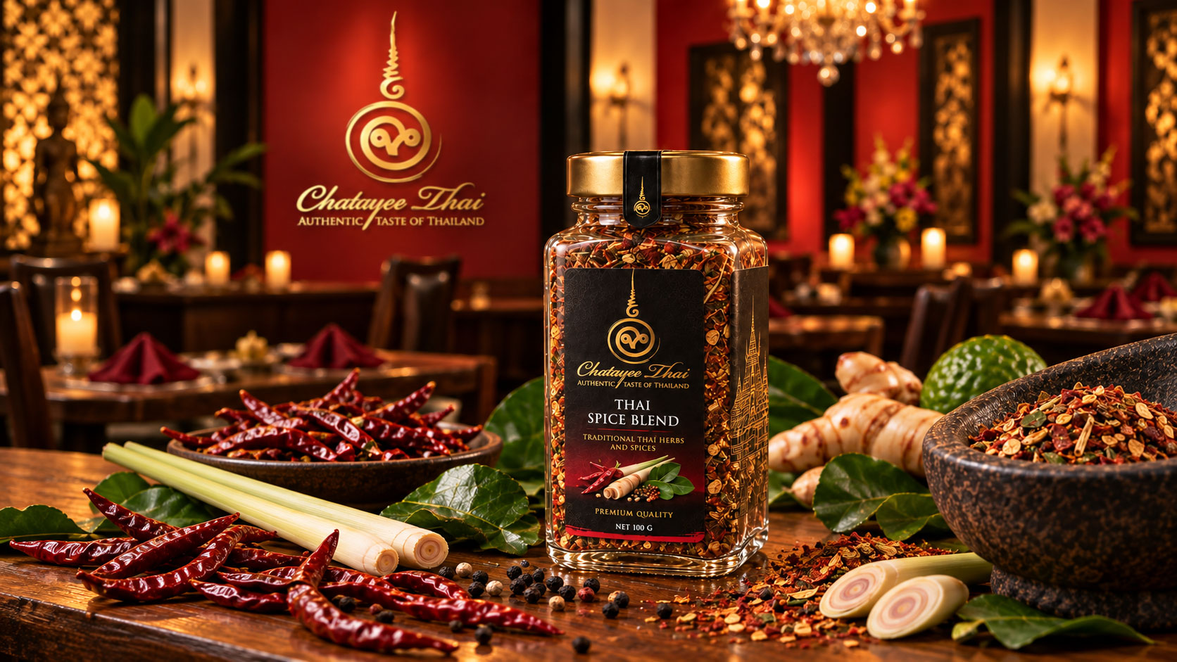 Chatayee Thai Spice Blend with dried chilies, lemongrass, Thai herbs and spices
